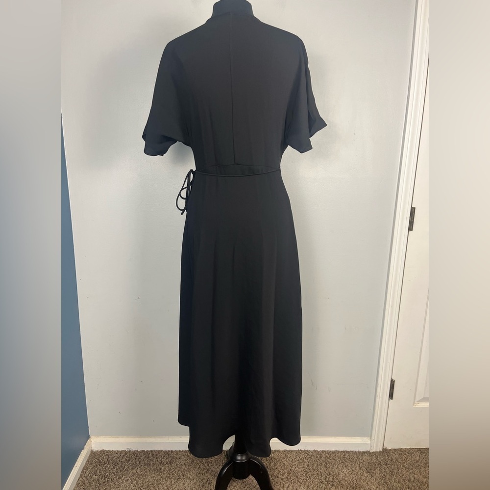 New MANGO Women's Hoop Detail Wrap Dress size small black - Picture 5 of 9